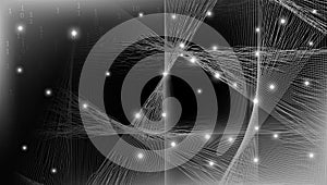 Big Data Security. Monochrome Science Background.