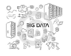 Big data server illustration