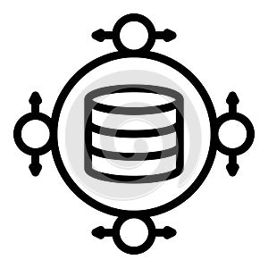 Big data service icon, outline style
