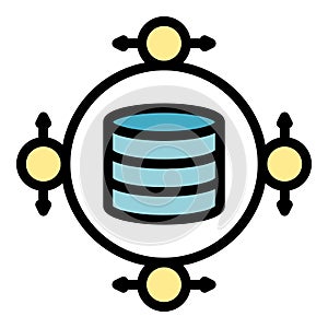Big data service icon vector flat