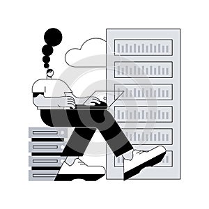 Big data storage abstract concept vector illustration.