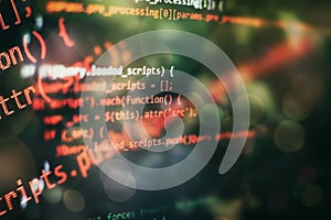Big data storage and cloud computing representation. Programming . Developer working on web sites codes in office