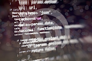 Big data storage and cloud computing representation. Programming . Developer working on web sites codes in office