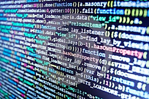 Big data storage and cloud computing representation. Programming of Internet website.