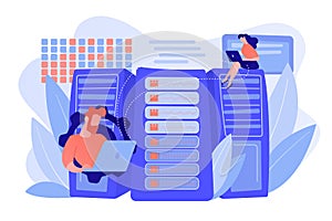Big data storage concept vector illustration.