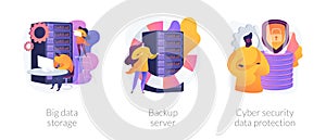 Big data storage and protection vector concept metaphors