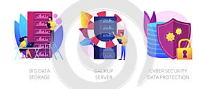 Big data storage and protection vector concept metaphors