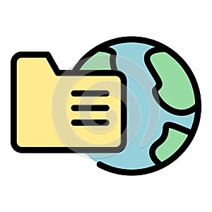 Big data strategy icon vector flat