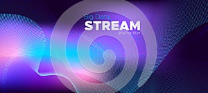 Big Data Stream. Blue Technology Wallpaper.