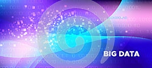 Big Data Stream. Blue Technology Wallpaper. Shine