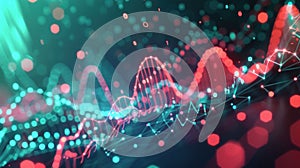 Big data stream flowing showing digital information network, visualization concept