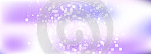 Big Data Stream. Purple Digital Particles. Violet