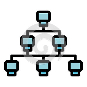 Big data structure icon vector flat