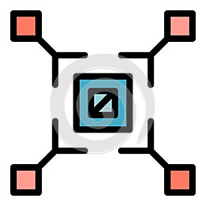 Big data system icon vector flat