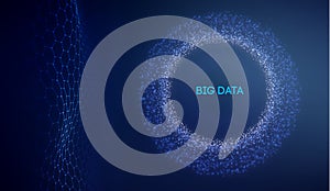 Big data technology background. Binary code algorithms deep learning. Virtual reality analysis. Data science learning