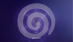 Big data technology background. Binary code algorithms deep learning. Virtual reality analysis. Data science learning
