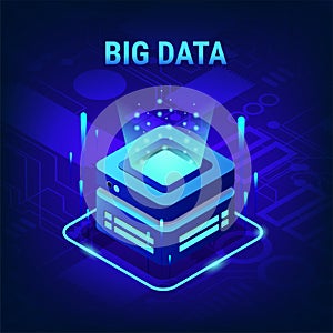 Big Data technology concept on abstract Circuits background