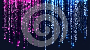 Big data technology and data science illustration. Data flow concept. Querying, analysing, visualizing complex