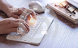 Big data technology and internet concept. Business background.