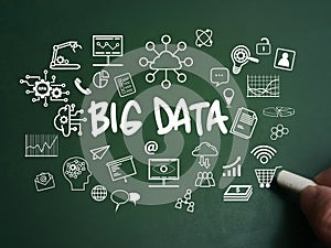 Big data, text symbol icon, business terms