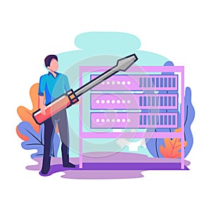 Big data tools flat style illustratin design