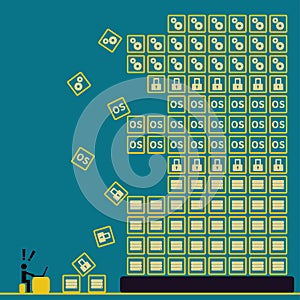 Big data with user concept ideas with vintage color photo