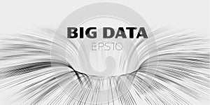 Big data vector background. Data funnel ai network. Quantum technology bigdata