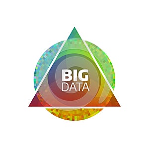 Big data vector icon. Geometric bigdata flat concept. Circle and triangle shapes photo
