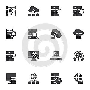 Big Data vector icons set