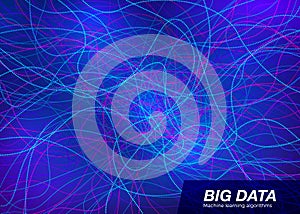 Big Data Visual Concept. Abstract Technology Background. Music Waves Composition. Vector