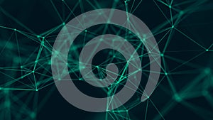 Big data visualization. Abstract background with connecting dots and lines. 3D rendering. High resolution