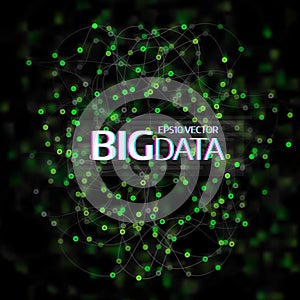 Big Data Visualization. Abstract Background with Dots Array and