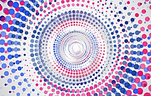 Big data visualization. Abstract background with dots array and binary code