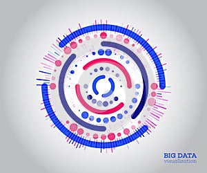 Big data visualization. Abstract background with dots array and