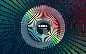 Big data visualization. Abstract background with lines array and binary code