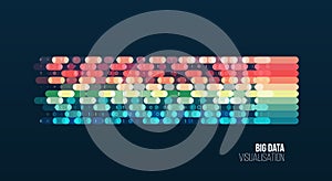 Big data visualization. Abstract background with lines array and binary code. Connection structure