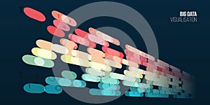 Big data visualization. Abstract background with lines array and binary code. Connection structure