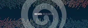 Big data visualization. Abstract background with lines array and binary code. Connection structure. Data array visual concept. Big