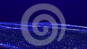 Big data visualization. Abstract digital background with luminous particles. Technology illustration. 3D
