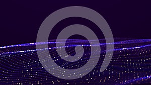 Big data visualization. Abstract digital background with luminous particles. Technology illustration. 3D