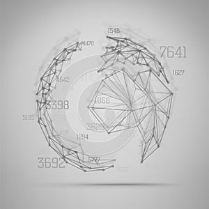 Big data visualization . Abstract earth globe