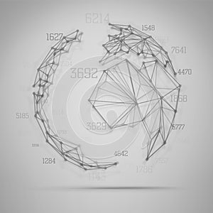 Big data visualization . Abstract earth globe