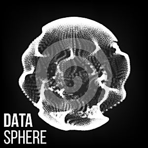 Big Data Visualization Abstract Vector Background. Dots Array And Lines. Vector Illustration. Plexus Elements Science Technology C