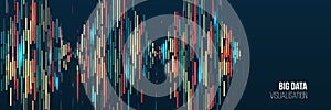 Big data visualization algorithms. Computer technology sorting data concept. Machine learning algorithm. Waves array visual