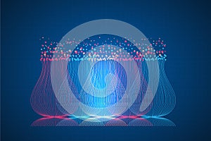 Big data visualization and analysis abstract. digital technology