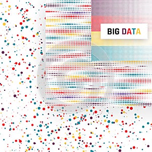 Big data visualization. Analysis of information. Machine learning algorithms. Vector illustration