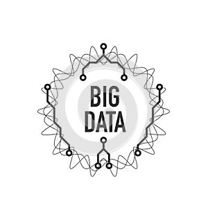 Big data visualization. Data array visual concept. Graphic abstract background. Vector illustration