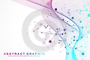 Big data visualization. Artificial Intelligence and Machine Learning Concept. Graphic abstract background communication