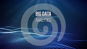 Big data visualization. Background 3d .Big data connection background. Cyber technology Ai tech wire network futuristic