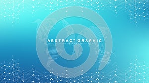 Big data visualization background. Graphic abstract background communication. Perspective backdrop. Analytical network